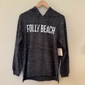 Trade Heritage NWT Folly Beach Gray Marled Knit Pullover Hoodie Sweatshirt M